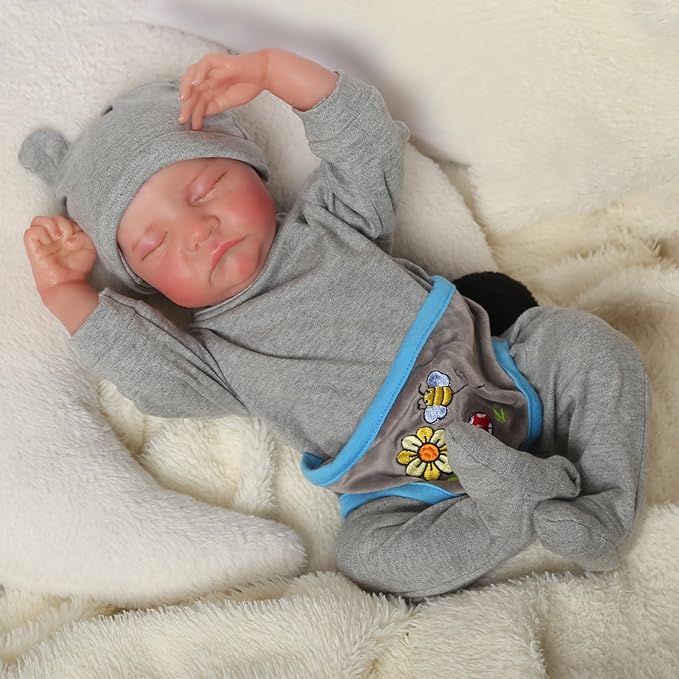 Realistic Reborn Baby Dolls-18 Inch Real Life Baby Dolls Boy Lifelike Baby Doll with Accessories for 3+ Years Old (Blue)