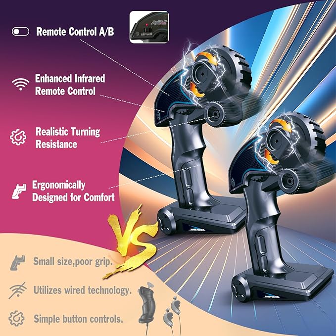 Slot Car Race Track Sets Electric Remote Control Car for Kids Rechargable Electric Racing Game with Hand Controllers Circular Overpass Track Birthday Toys for Boys Kids 6 7 8-12