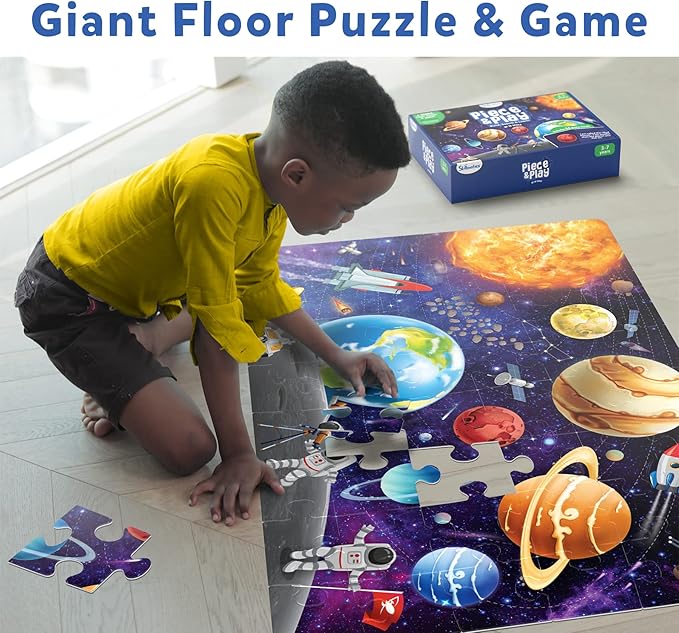 Skillmatics Floor Puzzle & Game - Piece & Play Space, Jigsaw & Toddler Puzzles, Educational Toy, Gifts for Boys & Girls Ages 3, 4, 5, 6, 7 (48 Pieces, 2 x 3 feet)