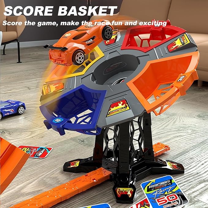 Race Track Sets, Two-Player Competitive Car Race Track Toys for Kids, 2 High Speed Race Cars, 360° Loop Track Car Toys for Boy Girls Christmas Birthday Gift (B Race Car Set)