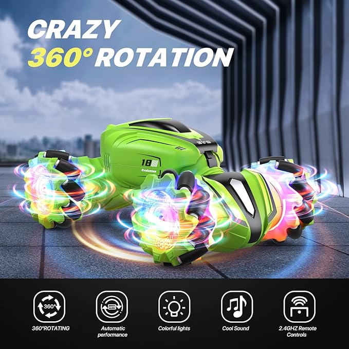 RC Stunt Cars Remote Control Car Double-Sided Driving 360° Flips Rotating Car Toy All Terrain Off-Road car,4WD Gesture Sensing Rc Cars for Teen Boys for Kids for Boys Girls Age 6-12