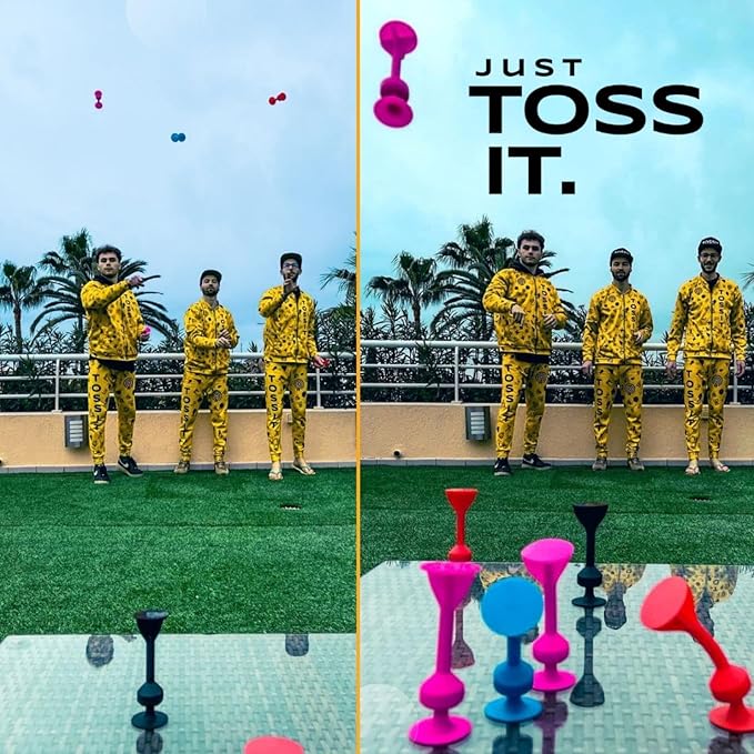 TOSSIT Game Suction Cup Darts, Toss Game Perfect Family and Party, Silicone Throwing Game for Backyard, Indoor and Outdoor Fun