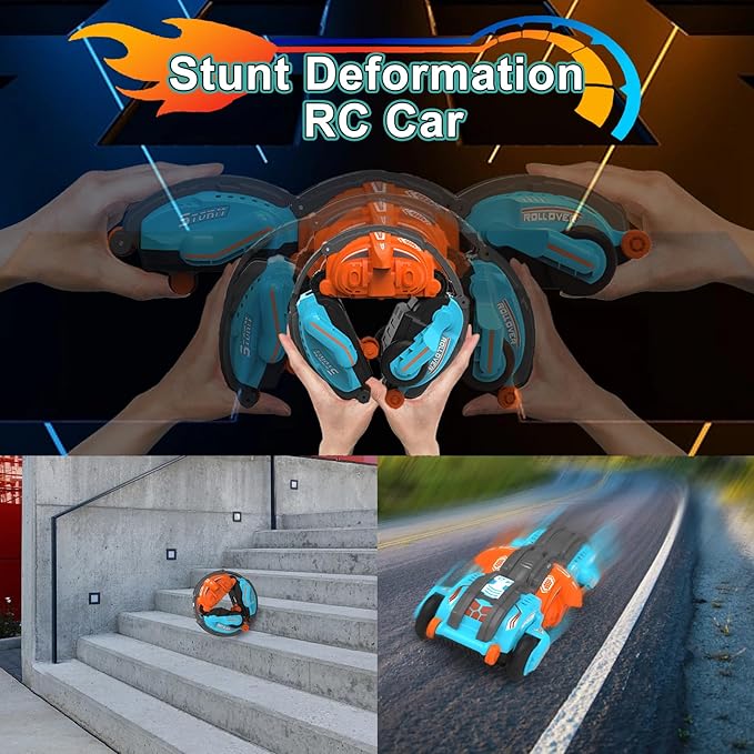 Remote Control Car, RC Stunt Snake Car 360° Roll with Hand Gesture Sensing and Touch Rotation, Super Fast Racing Car for Christmas Birthday Gift, Indoor/Outdoor Toys for 6-12 Year Old Boys Girls