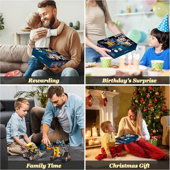 Robot Building Kit, App & Remote Control Robot Toys for Kids, 4 in 1 High-Tech Remote Control Building Block Robot, Creative Gift for Aged 6 7 8 9 10 11 12+ Kids Boys & Girls