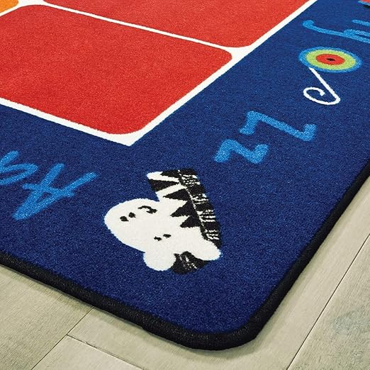 Carpets for Kids 9612 Fun with Phonics Literacy Classroom Reading Rug 7ft 6in x 12ft Rectangle Multi Color