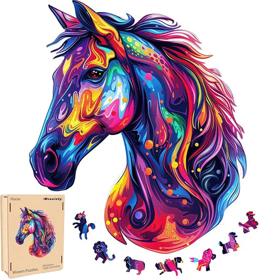 Wooden Puzzles for Adults, Liberty Cool Wooden Jigsaw Puzzles(10.8 * 12.6in-200pcs), Unique Shape Animal Adult Pieces, Irregular Wood Puzzles Best Gift for Adults and Kids Family Game