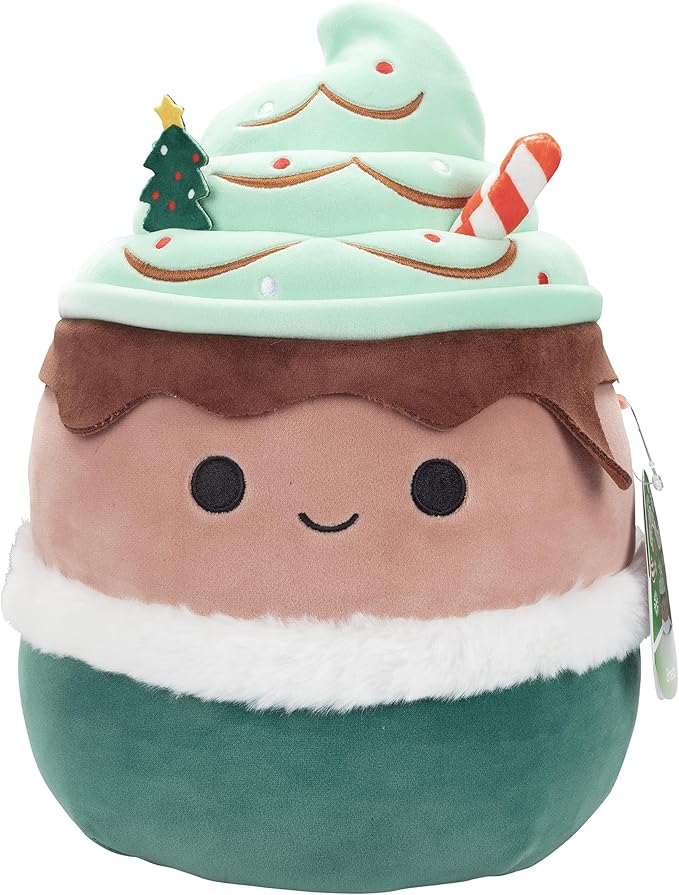 Squishmallows Original 10-Inch Ernesto The Espresso Mint Latte - Official Jazwares Plush - Collectible Soft & Squishy Stuffed Animal Toy - Add to Your Squad - Gift for Kids, Girls & Boys