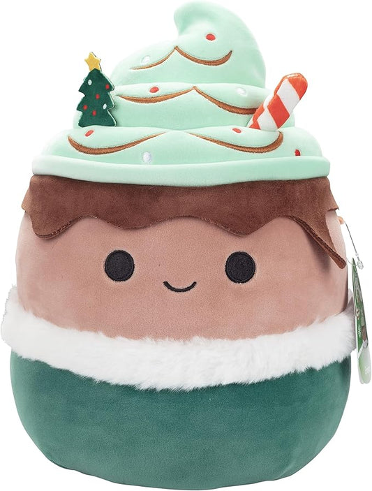 Squishmallows Original 10-Inch Ernesto The Espresso Mint Latte - Official Jazwares Plush - Collectible Soft & Squishy Stuffed Animal Toy - Add to Your Squad - Gift for Kids, Girls & Boys