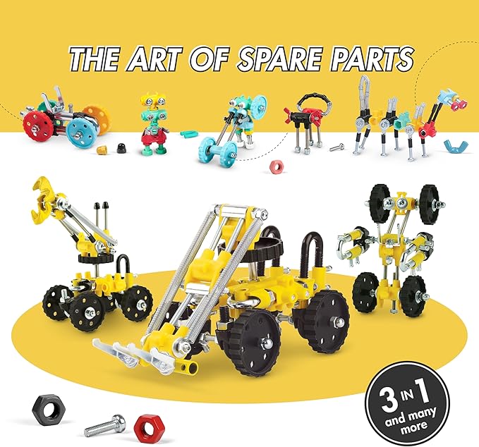 The Off Bits Build Your Own Excavator Toy, 150+ Pcs Vehicle Construction Toys, LoaderBit Educational Stem Building Toys, STEAM Gift for Kids, Engineering Kit for Kids 8 9 10 11 12 Years Old