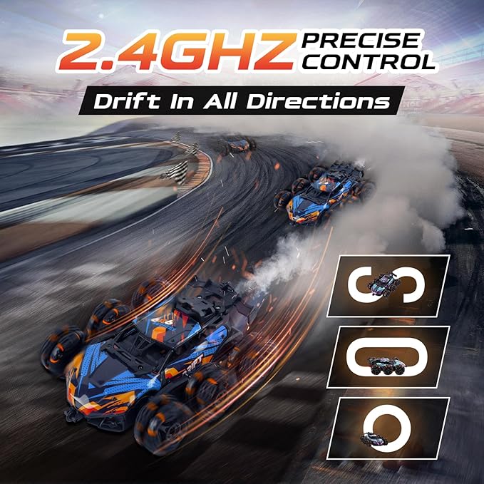 Gesture Sensing Rc Stunt Car With Light & Music, 2.4GHz Drift Stunt Remote Control Cars, 6WD Double Sided 360° Rotating Transform Off Road RC Stunt Car, Toy Car for 6-12 Year Old Boys & Girls