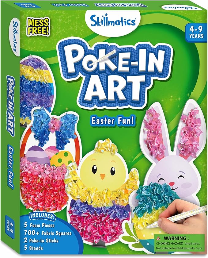 Skillmatics Poke-in Art - Easter Fun, Mess-Free for Kids, DIY Wood Craft Kits, Creative Activity, Easter Basket Stuffers, Gifts for Girls and Boys Ages 4, 5, 6, 7, 8, 9