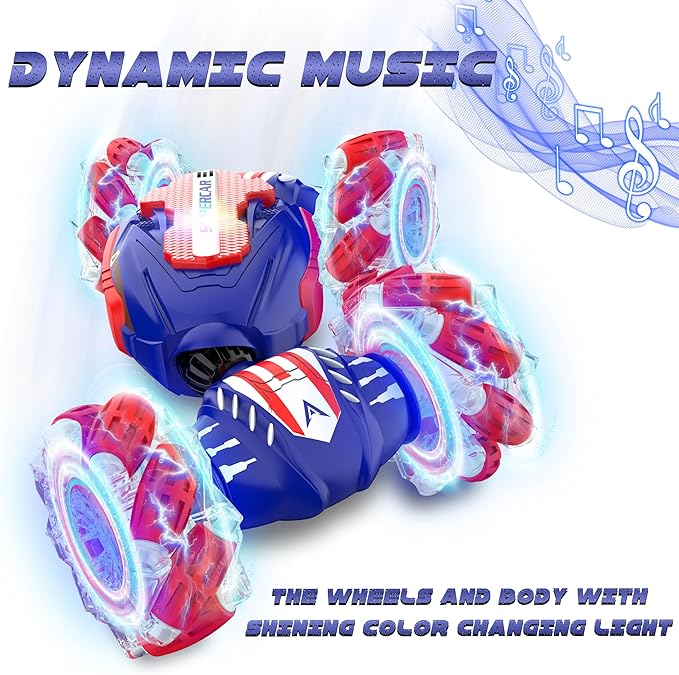 Remote Control Car, Gesture Sensing RC Stunt Car, 4 WD Transform Off Road for Rotating, 2.4Ghz Hand Controlled Remote Control Twister Cars, RC Cars for Kids Boys Girls Toy Gift Age 8 9 10 11 12 yr