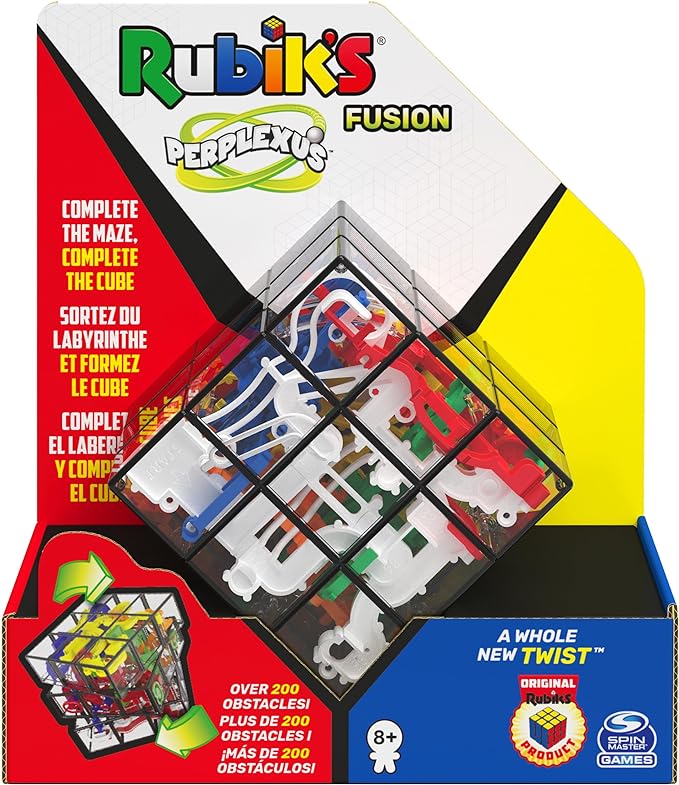 Rubik’s Perplexus Fusion 3x3 Gravity 3D Maze Game Brain Teaser Puzzle Ball | Anxiety Relief Items Cool Stuff | Sensory Toys for Adults & Kids Ages 8+