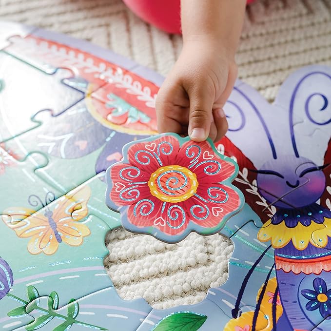 Peaceable Kingdom Shimmery Butterfly Floor Puzzle – 53-Piece Giant Floor Puzzle for Kids Ages 5 & up – Fun-Shaped Puzzle Pieces – Great for Classrooms