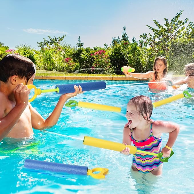12-Pack Water Blaster Soaker Guns Set,15'' Water Guns with Plastic Handle Outdoor Swimming Pool Beach Summer Fun Party Games
