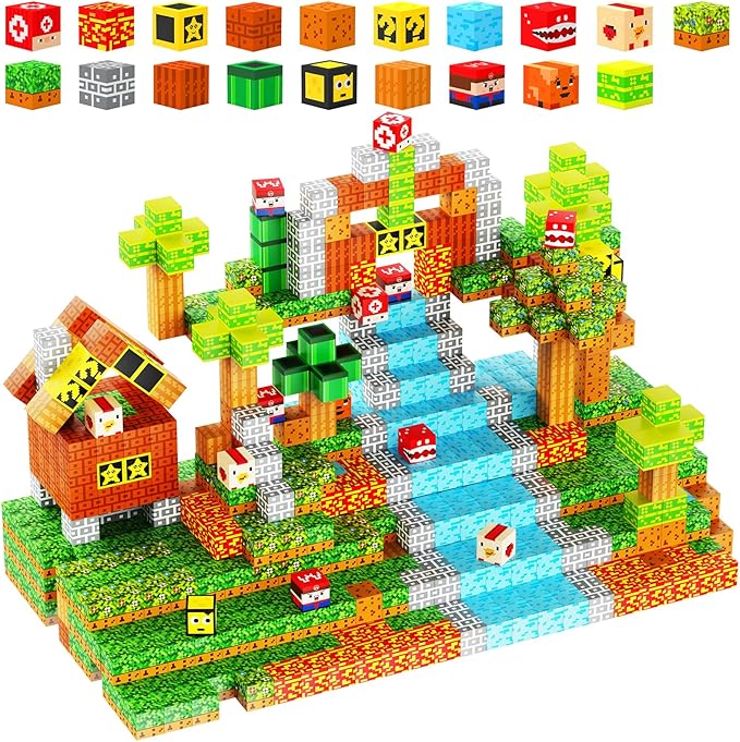 100PCS Magnetic Blocks - Building Cube Game Toys for Kids Ages 3-5 4-8 8-12, STEM Sensory Toys for Boys & Girls 3+, Stacking Toy Gifts for Toddlers Christmas Birthday, Educational Construction Toys