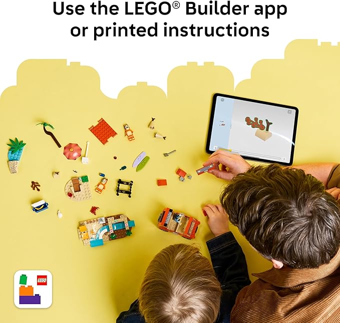 LEGO Bluey: Bluey’s Beach & Family Car Trip - Toddler Learning Toy for Kids 4+ - Includes Bluey, Bingo, and Mum Minifigures - Birthday Gift for Boys and Girls, Ages 4+ - 11202