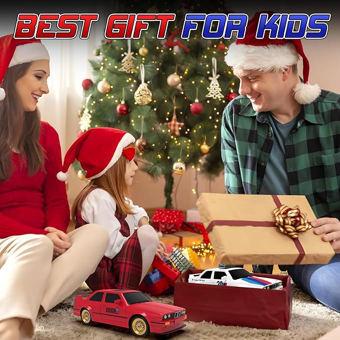 Remote Control Cars 1:16 Scale RC Drift Car 2.4Ghz 30KM/H High Speed 4WD RTR Racing Car with Drift Tires LED Lights 2PCS Rechargeable Batteries RC Sport Cars Toys for Adults Boys Girls Kids Gift