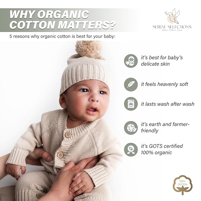 Knitted Newborn Gift Set – 100% Organic Cotton Baby Outfit & Blanket – Soft Coming Home Set (0-3M, 3-6M) – Cozy Infant Romper for Daily Wear & Photoshoot – Ropa para Bebé Recién Nacido