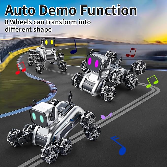 8WD Gesture Sensing Stunt Robot Dog RC Car Toys for Ages 8-13 Boys| Robot Toys for 6 7 8 9 10 11 12 13 Year Old Kids Birthday Gift, Outdoor & Indoor
