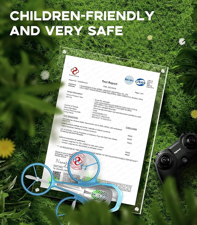 SYMA Remote Control Helicopter, 2.4Ghz Aerobatic Drone with Altitude Hold, One Key Take Off/Landing, Headless Mode, LED Lights, Ideal Gift for Kids, Bule