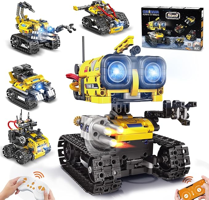 Robot Building Toys for Kids - 5 in 1 Remote- & App-Controlled Robots Toy, RC Wall/Engineering/Mech Scorpion Building STEM Toys, Robot Toy Gifts for Kids Boys Girls Age 10+ (560 PCS)