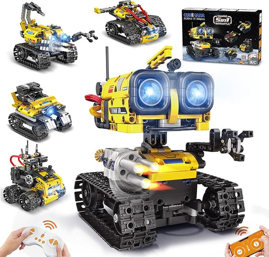Robot Building Toys for Kids - 5 in 1 Remote- & App-Controlled Robots Toy, RC Wall/Engineering/Mech Scorpion Building STEM Toys, Robot Toy Gifts for Kids Boys Girls Age 10+ (560 PCS)