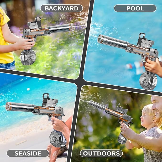Electric Water Gun, Water Guns for Adults, Large Capacity High Powered Squirt Electric Water Gun, Range 28-32 FT, Summer Water Pistol Toys for Pool Party Beach Outdoor
