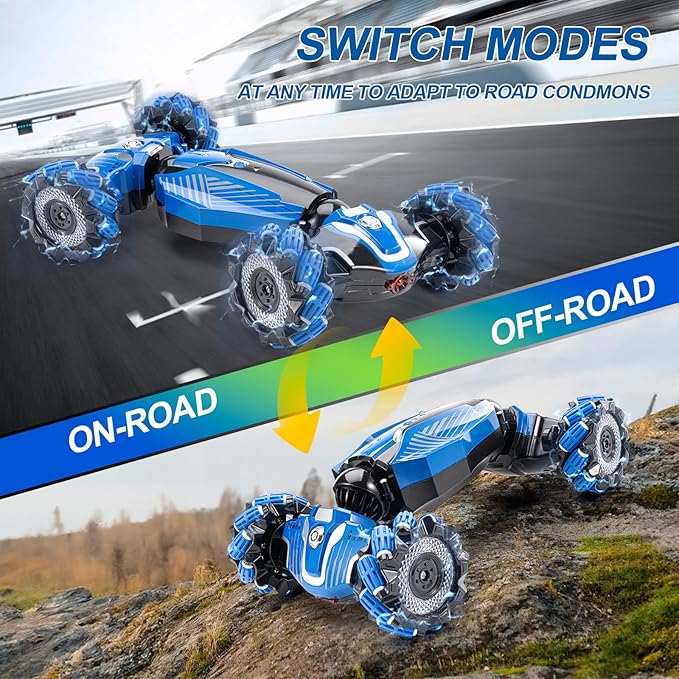 Gesture Sensing RC Stunt Car, 4WD Drift Remote Control Car with 360° Flips, Lights & Music, for Boys Girls Ages 4-12