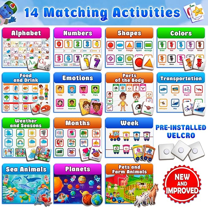 Curious 2 Learn Montessori pre-Assembled Busy Book for Toddlers Ages 3 and Up, Pre K Preschool Learning Activities Book - Autism Sensory Learning & Education Toys Kindergarten Workbook (Blue)