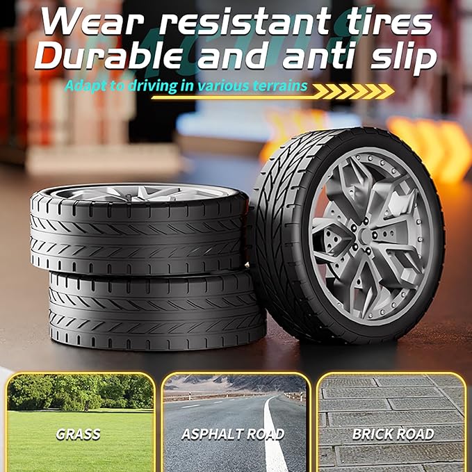 RC Drift Car 2.4GHz 1:16 Scale Remote Control Cars Vehicle with Bodylight &Spray &Music, Remote Control Cars for Kids Boys Girls Age 4-7 8-12 13 14 Year Old, Birthday Ideas