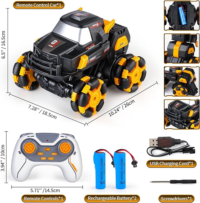 Transform Remote Control Car 1:16 Scale Transforming Remote Control Cars Toy for Kids 2.4Ghz 360° Rotating RC Stunt Rc for Boys Stunt Toy Car for Kids Age 3-5 5-7 4-6 6-8 8-12