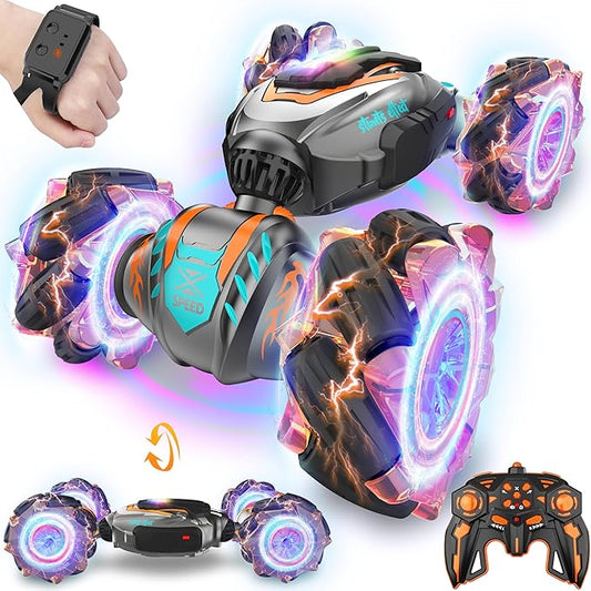 Remote Control Car, Gesture Sensing RC Stunt Car, 4 WD Transform Off Road for Rotating, 2.4Ghz Hand Controlled Remote Control Twister Cars, RC Cars for Kids Boys Girls Toy Gift Age 6 7 8 9 10 11 12 yr