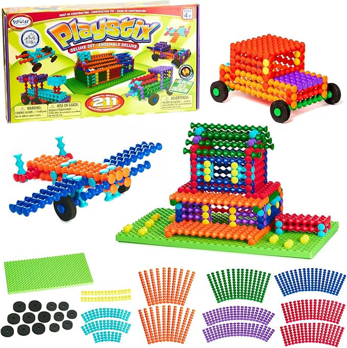 Playstix Construction Toy Building Blocks Set 211 Piece STEM Kit