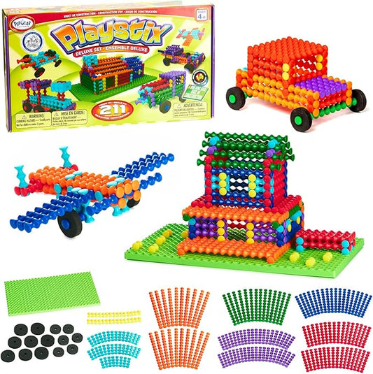 Playstix Construction Toy Building Blocks Set 211 Piece STEM Kit