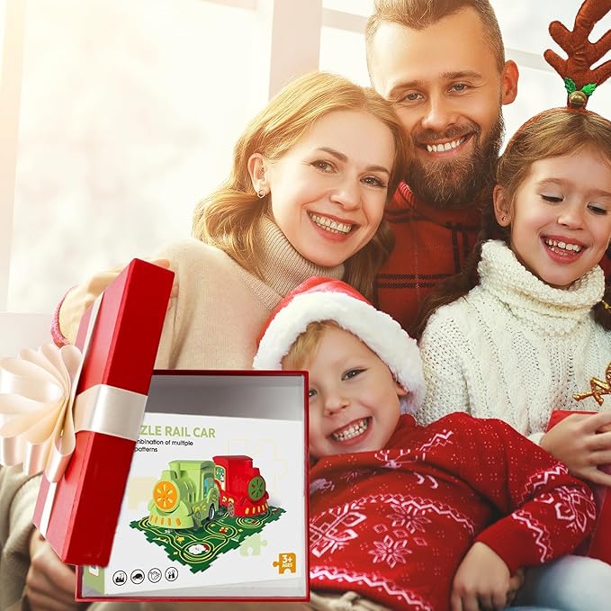 25PCS Puzzle Racer Kids Car Track Set, Ocean Series Jigsaw Puzzle Racer Car Track Set Puzzle Track Car Play Set Preschool Gifts for Kids Christmas Birthday Gift for Boys Girls