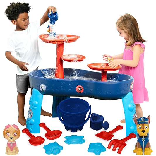 PAW Patrol Water Table by Delta Children | 3-Tier Water Table with 11-Piece Toy Set, Blue
