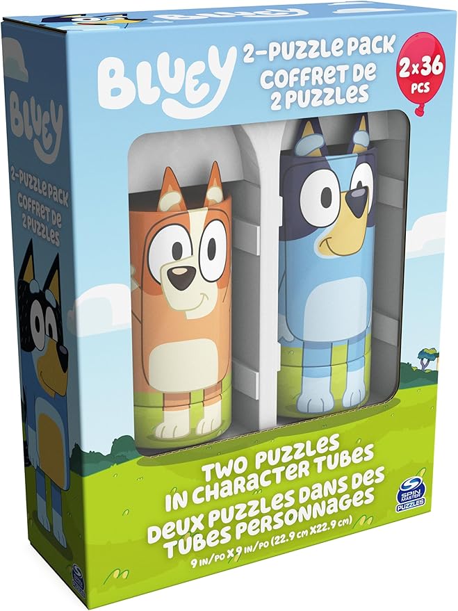 Spin Master Games, 36-Piece Bluey Puzzles 2-Pack, Bluey Toys, Puzzles, for Kids Ages 3 & Up