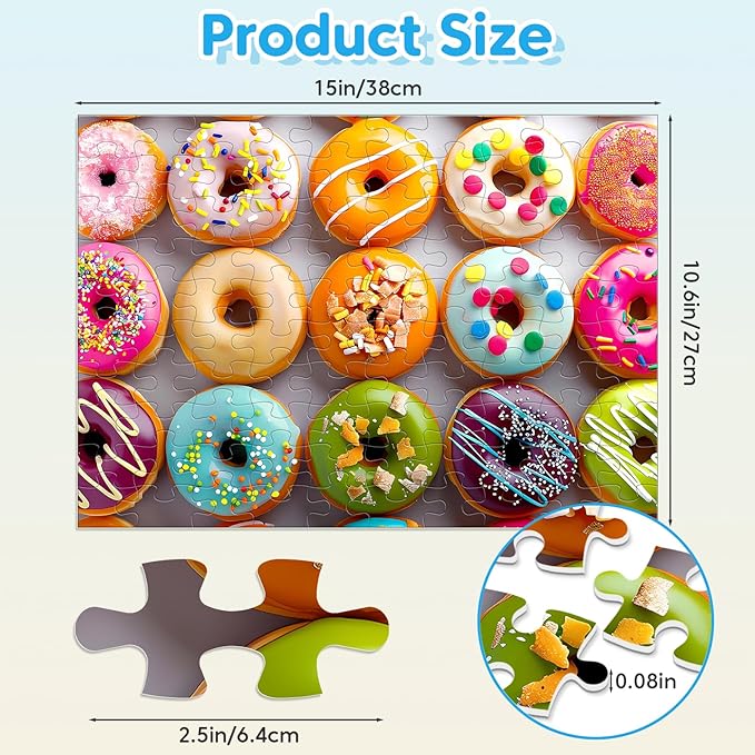 100 Piece Puzzles for Kids Ages 4-8 - Dogs Flowers Donuts Cats Puzzles - Large Puzzles for Senior Jigsaw Puzzle for Kids Ages 4-6 6-8 8-10 Year Old Educational Puzzles Toys 4-Pack 15"x11"