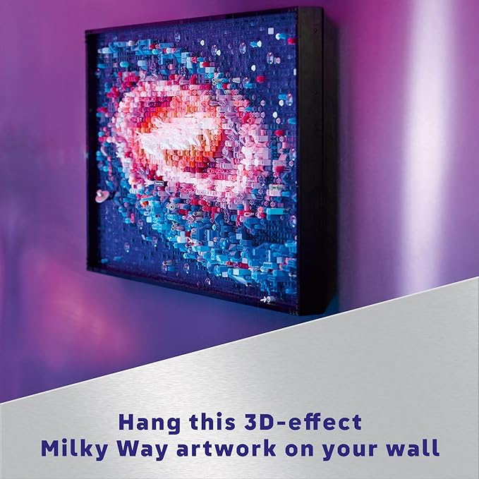 LEGO Art The Milky Way Galaxy Building Set - Space Decor DIY Kits for Adults for Bedroom Wall, Ages 18+ - Gift Ideas for Space Lovers, Men & Women - Includes Frame for Display - 31212