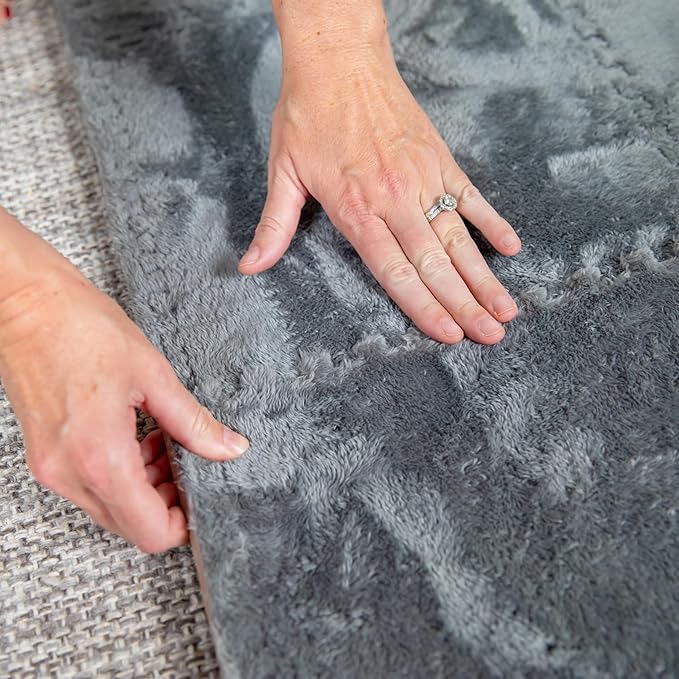 16 Piece Carpet Squares Puzzle Mat 49" x 49" Plush Interlocking Carpet Tiles, Foam Floor Tiles for Baby Play Mat - Kids Soft Play Floor Mats, Anti Slip Jigsaw Flooring Playmat Playroom Rug (Grey)