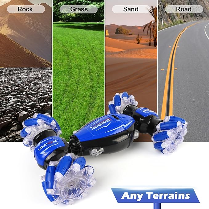 Best Birthday Gifts for Boys & Girls Aged 6-12 - Gesture Sensing RC Stunt Car, 2.4Ghz Hand-Controlled Remote Control Twist Cars, 4WD All-Terrain Adaptability