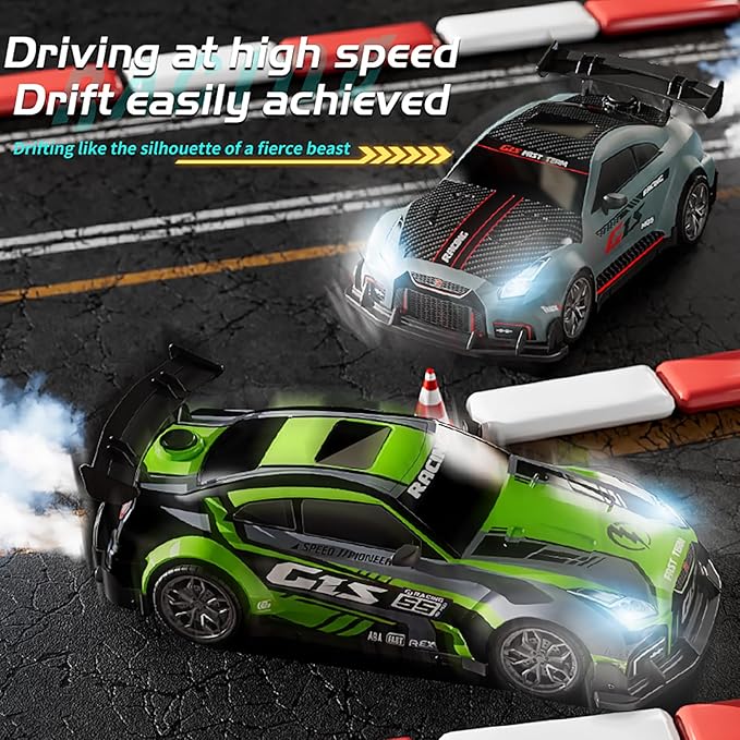 RC Drift Car 2.4GHz 1:16 Scale Remote Control Cars Vehicle with Bodylight &Spray &Music, Remote Control Cars for Kids Boys Girls Age 4-7 8-12 13 14 Year Old, Birthday Ideas