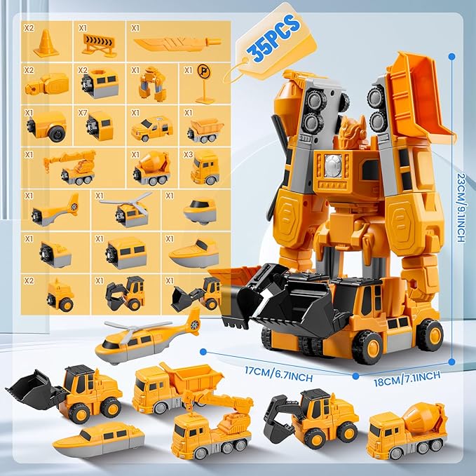 Magnetic Building Blocks, STEM Transform Engineering Car Toys for Kids Ages 3-8, Montessori Sensory Educational Toys for Toddlers, Boys & Girls, Autism-Friendly Creativity-Igniting Magnetic Blocks