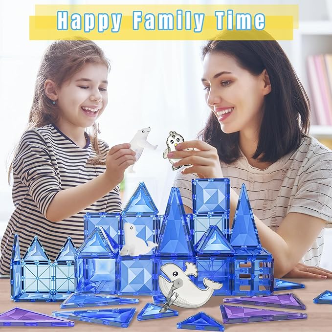 Magnetic Tiles Frozen Toys Magnetic Building Blocks for Toddlers, Arctic Animals Magnet Tiles Set for Age 3 4 5 6 Kids, 30PCS Stem Educational Toys for Girls Boys, Gift for Birthday Christmas Party