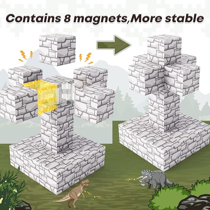 Magnetic Blocks-Build Mine Magnet World Rock Edition, Magnetic Toys for Boys & Girls Age 3-4 4-5 6-8, STEM Montessori Sensory Toys for Toddlers Gifts for 3+ Years Old Girls Boys