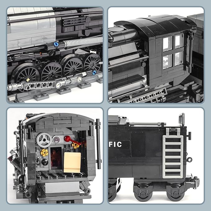 Steam Model Train Building Blocks, Build The Train Building Bricks Set, Large Locomotives Display Toy with Train Tracks,Top Present for Train Lovers (1608 Pcs)