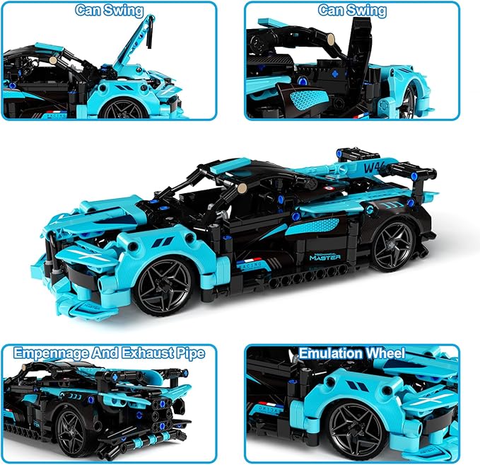 STEM Remote Control Car Building Kit Toys for Kids Age 8-12 with 2in1 STEM Robots Building Set Remote & APP Controlled Car/Robot, RC Car Toy Set for Boys Girls 466 Pcs (Dark Cyan)