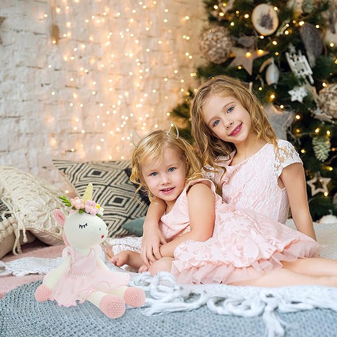Unicorn Stuffed Animals Plush Ballerina Baby Doll, Unicor n Toys for Girl Age 4-6, Stuffed Animals for Girls 4 Year Old Girls Birthday Gift U nicorn Decorations for Girl Toys 4-5(Pink)