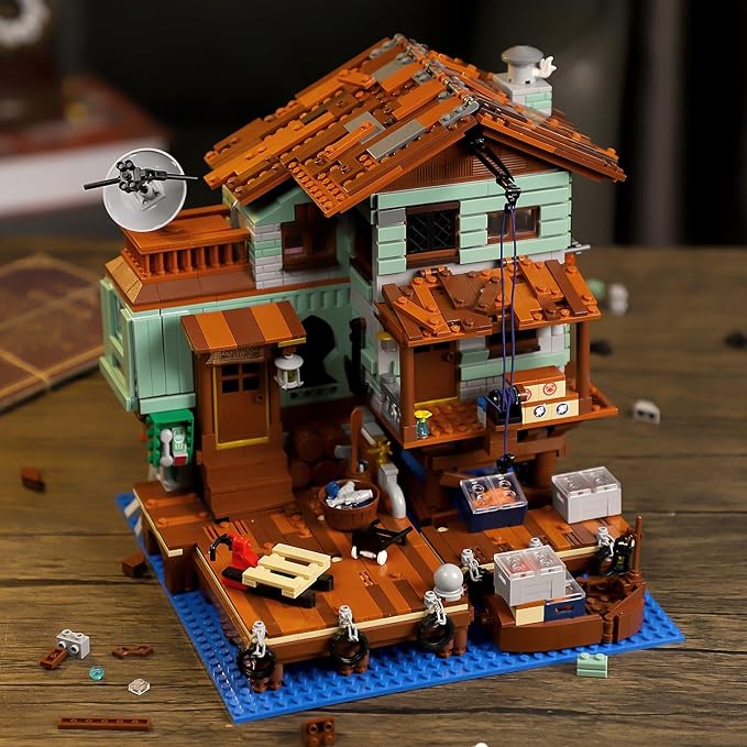 Fisherman's Wharf House Mini Bricks Building Kit, Ideas Creative Architecture Building Toys Birthday Gift for Adult Boys Girls -2046 Pieces (Not Compatible with Lego Set)